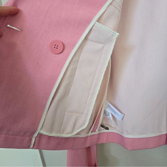 Ann Taylor Short Trench Pea Coat Pink size 00 - Picture 12 of 15